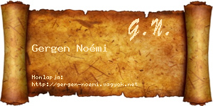 Gergen Noémi névjegykártya